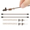 iLAND Miniature Dollhouse Accessories on 1/12 Scale, Dollhouse Decor of Mini Curtain Rods, with Antique Crown Finial (Premium Bronze)