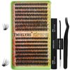 Fluffy Lash Extension Kit 40D+50D 320Pcs Clusters Eyelash Extension Kit with Bond and Seal, Tweezers, 10-16MM D Curl Volume Super Soft Wispy Eyelashes Plant Fibres DIY Individual Lashes, by TMIELYBS