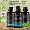 Breathe Essential Oil for Diffuser - Essential Oil Blend with Eucalyptus Peppermint Tea Tree and Peppermint, Breathe Easy Essential Oil for Humidifier, Rub, and Aromatherapy