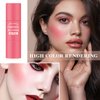 Cream Blush Stick with Brush,Waterproof Multi Cream Blush Stick Makeup,Lightweight,Long-lasting,2 in 1 Multi Stick Blush for Cheeks & Lip Tint & Eyeshadow Makeup(#02 Rose Power)