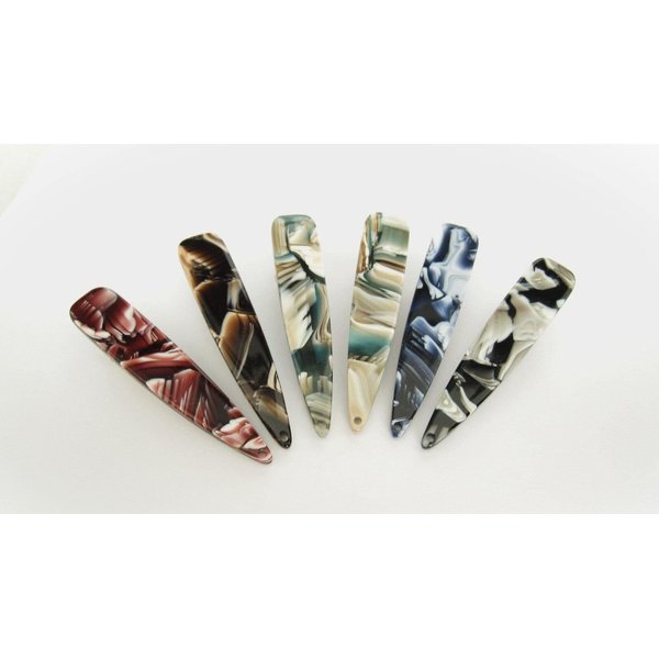 Generic Marbled effect multi-color alligator hair clip barrette (Primary color: Black/gray), 1 Count (Pack of 1)