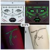 Uranian Halloween Temporary Tattoos Luminous Face Tattoo Stickers Glow in the Dark Tattoos Halloween Party Supplies for Women