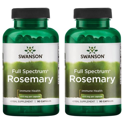 Swanson Full Spectrum Rosemary - Herbal Supplement Promoting Immune Health Support - Natural Formula to Help Defend The Body & Support Overall Wellness - (90 Capsules, 400mg Each) 2 Pack