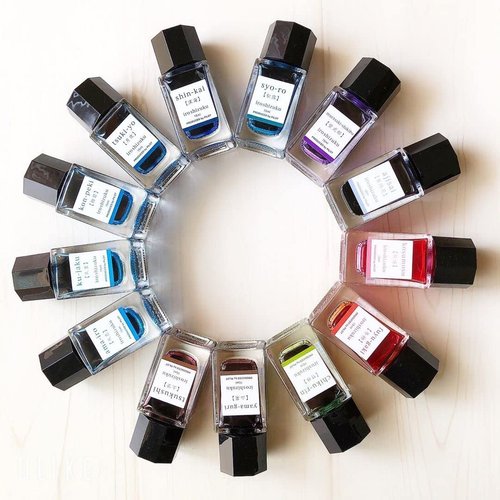 Pilot Iroshizuku Mini Bottled Fountain Pen Ink chiku-rin15ml Bottle INK-15-CHK Japan Import with Kanji Love Sticker, INK-15ML