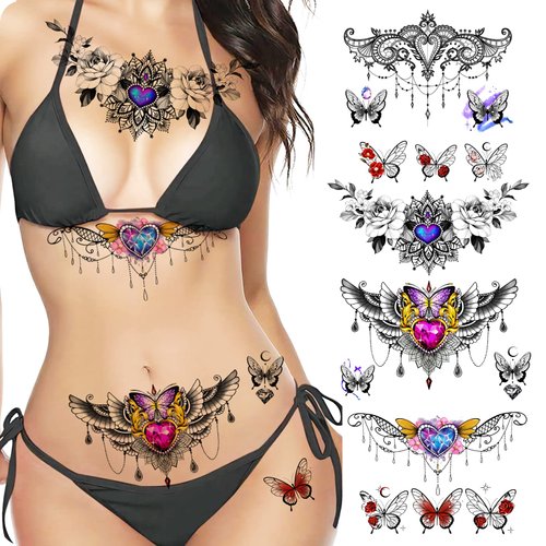 ROARHOWL sexy temporary tattoos for women,sexy tattoo kit, beautiful and exquisite,3D realistic f...