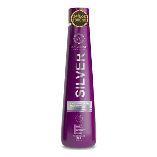 1000ML/33.81 fl.oz ANGELING SILVER Brazilian Keratin Hair straightener Treatment Anti Frizz Tanino Coconut Hyaluronic Acid Macadamia Argan Oil Collagen keratina straightening blowout mask dry damaged