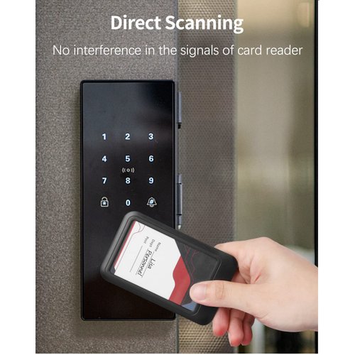 Uniclife 3 Pack Sliding ID Badge Holder Hard Black Vertical Plastic Card Case Protector Pouch with Clear Window for Office School ID Credit Cards Proximity Key Cards Driver’s Licenses and Passes