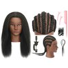 TIANYOUHAIR Mannequin Head 100% Human Hair Cosmetology Manikin Doll Training Head with Stand for Hairdresser Practice Braiding Styling Coloring Bleaching Dyeing Cutting Updos Display