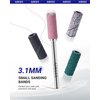 AIRSEE 3.1mm Small Sanding Bands for Electric Nail Drill 80 Piece Set 120 180 240 Grit Acrylic File Attachments Mini Professional Sander 1 Mandrel Bits Beauty (White-Pink-Black)