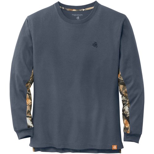 Legendary Whitetails Men's Standard Backcountry Long Sleeve Camo T-Shirt-Casual Crewneck Pullover Regular Fit, Ombre Blue, Small