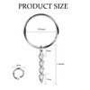 Teenitor Key Chain Rings Keychain Rings, 60pcs Key Ring Metal Keychain Split Key Rings Bulk, Keyring 25mm with 26mm Key Chains and 60pcs Open Jump Ring for Craft Key Ring