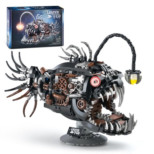 XITALAXU Mechanical Lantern Fish Building Sets,Ocean Animal Collection Toy,Adults Home or Office Decor,STEM Building Gift for Teens Boys and Girls 8-14 (1038PCS)