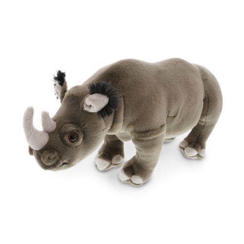DolliBu Wild Stuffed Animal Soft Plush Collection, Storytime Buddy Rhino Animal for Children, Rhino Plush Safari Stuffed Animals, Peekaboo Critters - Rhinoceros 18"