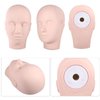 Lash Mannequin Head, Flat Make Up Mannequin Head Lashes Eyelash Extensions, Silicone Makeup Practice Face Cosmetology Doll Head for Makeup Practice Salon
