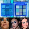 YHGIJ Blue Eyeshadow Palette - 9 Matte and Shimmer Shades in Cool Tones - Waterproof and Blendable for Stunning Smoky Eye Looks Light Blue Eyeshadow Blue Face Makeup
