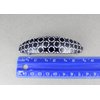Black White curved barrette hair clip accessory 3.5 inches long circles rings pattern