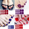 JERCLITY 20 Sheets Toe Nail Polish Strips Nail Art Stickers Decals for Girls Women with 1 Pc Nail File Nail Polish Stickers Full Wraps Set