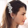EASEDAILY Wedding Hair Comb Silver Crystal Hair Pieces Rhinestone Bridal Hair Accessories for Brides and Women