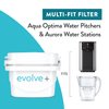 Aqua Optima Evolve+ Replacement Filter for Aqua Optima Pitchers, Perfect Pour, Filtered Dispensers, Aurora, Filter Kettles and SCA Coffee Makers. NSF/ANSI Certified, Reduces Microplastics, Pack of 6