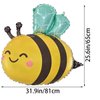 SAMOKA Bee Balloons,4 PCS 31 Inch Cute Smile Face Mylar Foil Bee Balloons Birthday Party Decorations,Bee Theme Birthday Supplies Party Decorations Baby Shower