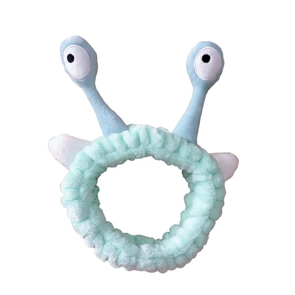 GK-O Creative Face Wash Hair Band Cute Cartoon Snail Headband Cute Funny Hair Hoop (Light blue)