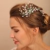 Jumwrit Wedding Hair Pins Sparkly Rhinestone Beaded Headpiece Handmade Silver Hair Piece Bridal Hair Accessories for Bride Bridesmaid