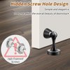 KOLAKO Door Stopper, Magnetic Door Stops, Brushed Satin Nickel, 2 Pack Wall Floor Mounted Black Magnetic Door Catch Door Holder, Stainless Steel Soft-Catch Doorstop