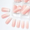 LoveOurHome 120pc Square Press on Nails Long Fake Nails Ombre Nude False Nail Full Cover Square Nails Press ons Nail Glossy Artificial Nail Tips Presson Fingernails with Nail Glue Adhesive Tabs