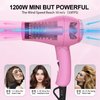 Portable Travel Hair Dryer,Mini Lightweight Dual Voltage Blow Dryer 1200W with Folding Handle,Blowdryer with One Concentrator