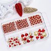 6Girds 767PCS 3D Red Heart Nail Art Charms Love Nail Gems Glitter Decoration Red Valentine's Day Nail Heart Round Diamond Frame Studs Metal Nail Art Rhinestones for Women Decorations Manicure Charms