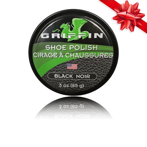 Griffin Leather Shoe Polish Black 1.125oz Made in The USA Shoe Shine, Polish, Restore