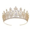 Luxury Cubic Zirconia BrideTiara and Crowns for Women Silver CZ Bridal Headpiece for Wedding Prom Birthday Pageant Quinceanera (Gold)