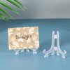 Artliving 3" Clear Plastic Stand Cookie Holder Display Stand Place Card Holder Display Easels at Weddings, Birthday Party(24 Pack)