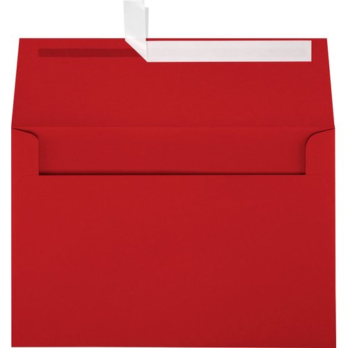 LUXPaper A8 Invitation Envelopes | 5 1/2" x 8 1/8" | Holiday Red | 60lb. Text | 50 Qty