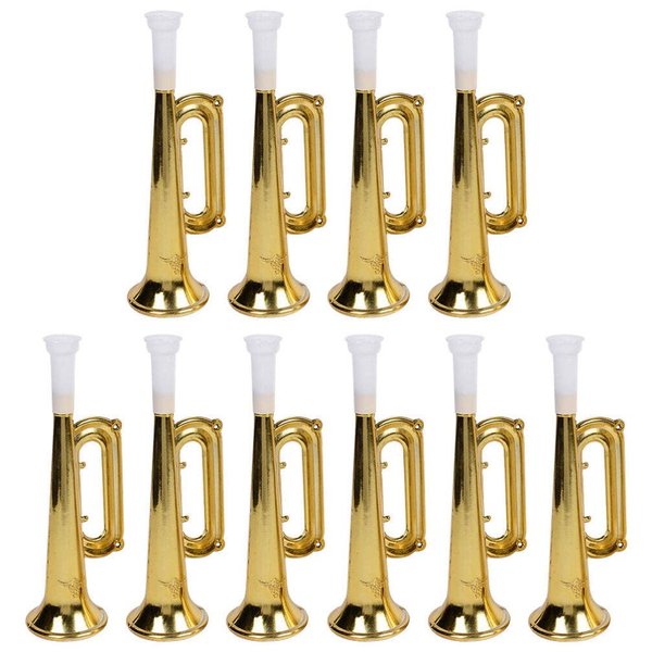 Vaguelly 10Pcs Golden Cheering Trumpets Gathering Trumpet Noise Maker Party Horns Trumpets Cheering Props for Soccer Events Carnival Party