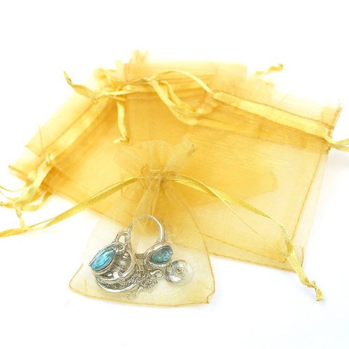 Boshen 100/200PCS Organza Gift Candy Sheer Bags Mesh Jewelry Pouches Drawstring Bulk for Wedding Party Favors Christmas (5" X 7"(200PCS), Black)