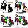 WATINC 60pcs Day of The Dead Scratch Craft Skeleton Cat Art for Kids, Dia De Los Muertos DIY Magic Halloween Scratch Skull Cat Hanging Ornament, Sugar Skeleton Cat Craft Kit for Mexican Party Supplies