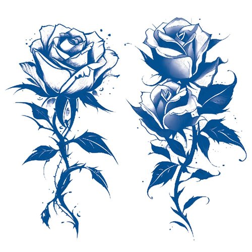 Oottati 2 Sheets Semi Permanent Waterproof Temporary Tattoos, 2 Weeks Long Last, 100% Plant-Based Ink Infinity Realistic Stickers, Thorns Flower Rose