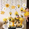 20PCS Bumble Bee Hanging Swirl Decorations, Bee Party Hanging Swirls Foil Ceiling Streamers Honey Bee Themed Party Supplies for Kids Birthday Baby Shower Gender Reveal Bee Party Decoration