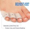 JKcare Pinky Toe Separators & Protectors, Silicone Little Toe Spacer for Overlapping Toe, Curled Toe, Pinky Hammer Toe, Tailor’s Bunion Pain Relief - 6 Pack (Transparent)