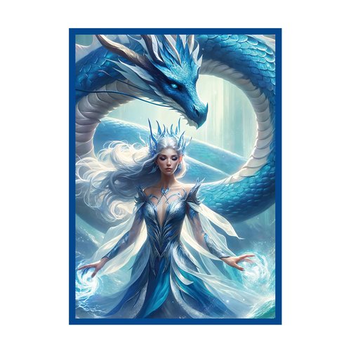 Katomula 100 PCS MTG Card Sleeves with 100 PCS Perfect Fit Sleeves, Art Matte Card Sleeves with Inner Sleeves - Fit Standard Size Cards - Sovereign of The Azure Depths