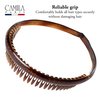 Camila Paris AD109 French Headband for Women Tortoise Shell, Strong Hold Grip Women's Hair Band, Very Flexible, No Slip and Durable Styling Girls Hair Accessories, Made in France