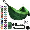 Gold Armour Camping Hammock - XL Double Hammock Portable Hammock Camping Accessories Gear for Outdoor Indoor with Tree Straps, USA Based Brand (Green)