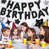 CANREVEL Happy Birthday Banner 13pcs 16 Inch Mylar Foil Letters Sign Balloons Birthday Party Decorations for Kids and Adults - 3D Black
