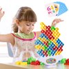 LIMYIOM 64Pcs Tetra Tower Game, Stack Attack Family Board for 2 Players Family Games, Building Blocks Stacking Balance Games Toys for Kids, Adults, Friends, Classroom, Family and Travel Party