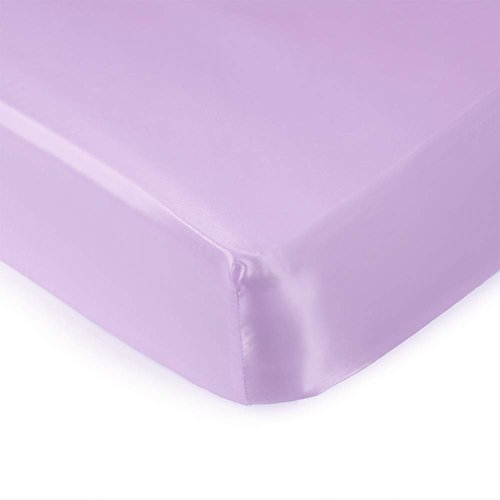 Pro Goleem Satin Soft Crib Sheet Great for Baby with Sensitive Hair Silky Baby Mattress Sheet Lavender Unisex 52’’x28’’x8’’ Fitted Sheet