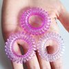 Reazana 27 Pieces Spiral Hair Ties No Crease Coil Hair Ties Phone Cord Hair Ties Waterproof Elastic Hair Bands Traceless Ponytail Holder Hair Coils 1.6inch(4cm) for Women and Girls (Ombre Purple)