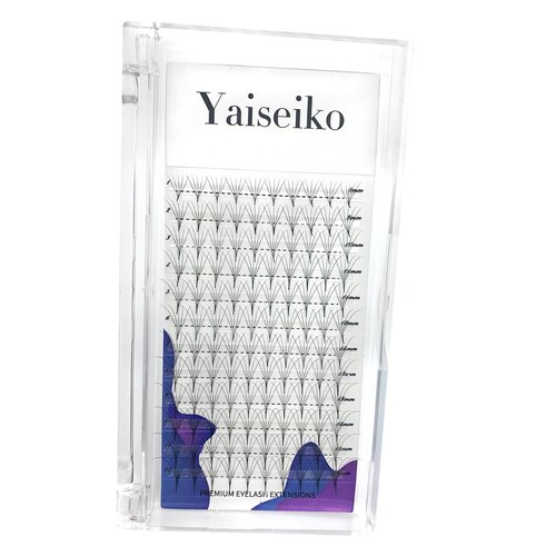 Yaiseiko Eyelash Extension Supplies premade fans Lash Extensions Mixed Tray 0.07 D Curl 8-16mm, Premium Mink Silk Lashes Soft Matte Black Salon Use.