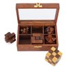 Ajuny Wooden Puzzles Box Set (6 Games) Brain Teaser for Teens & Adults, IQ Test Interlocking 3D Puzzles, Handcrafted Rustic Patio Decor, Unique Gift for Christmas and Birthdays