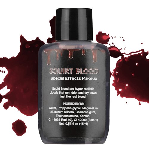 Wismee Fake Blood Squirt Blood, Fake Liquid Blood Makeup for Vampire，Zombie Sfx Makeup Halloween Dress Up Party (Dark)